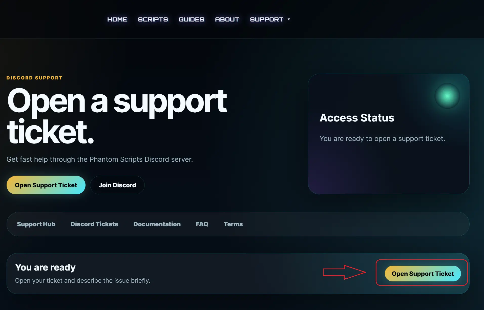 4. Kövesd a Discord ticket csatorna lépéseit