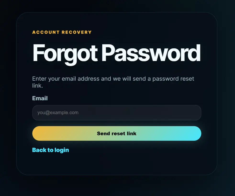 1. Nyisd meg a Forgot Password oldalt